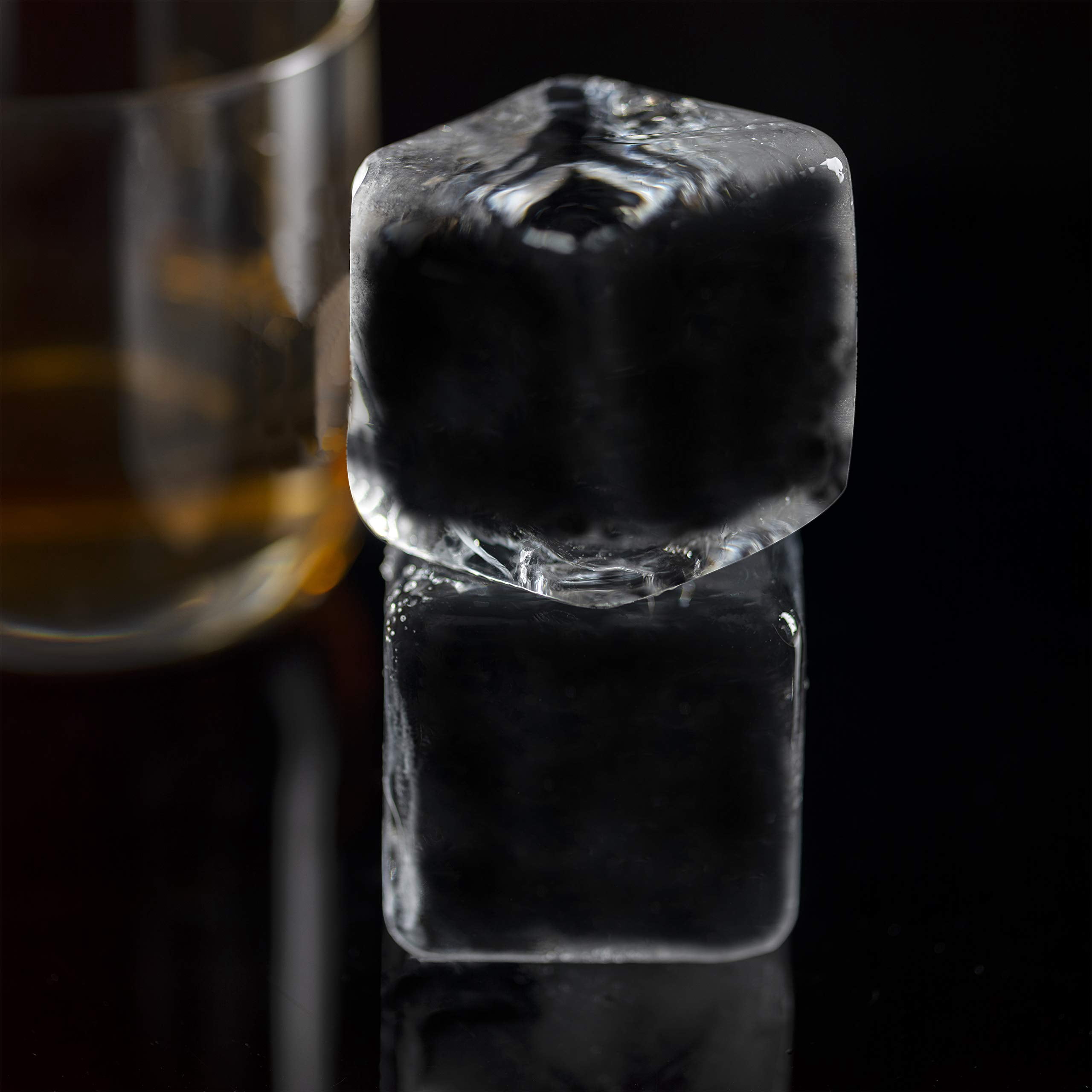 Crystal-Clear Square Ice Cube Maker, 2-Cavity Mold, Large Ice Cube Trays, Jumbo 2 Inch Ice Cube Squares, by Better Kitchen Products