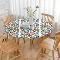thumbnail image 2 of Chic Retro Tablecloth with Vintage Geometric and Abstract Art Designs, Rainbow Gradient and Artistic Minimalist Style for Modern Dining Spaces, 2 of 2