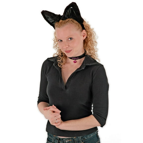 Black Cat Ears Headband Collar & Tail Kit