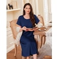 thumbnail image 3 of Ekouaer 3 Pack Sleepshirt Women Long Nightgown Lounge Sleep Dress Sleepwear Nightshirt Short Sleeve Sleepwear, 3 of 7