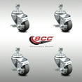 thumbnail image 2 of 3.5 Inch SS Thermoplastic Rubber Swivel ½ Inch Threaded Stem Caster Set Brake, 2 of 2