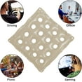 thumbnail image 4 of Air Inflatable Seat Cushion Makes Any Seat Comfortable, Beige Wheelchair Air Cushion for Bed Sore, Easy Inflation for Travel , Pressure Point Pain Relief for Wheelchair, Car, Office，17.7" x 17.7", 4 of 7