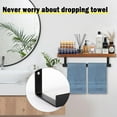 thumbnail image 3 of Hand Towel Holder/Towel Ring with Wooden Shelf, Premium Metal Hand Towel Rack, Hand Towel Hanger for Bathroom, Bath Accessories Wall Mounted (Matte Black, 12 Inch), 3 of 9