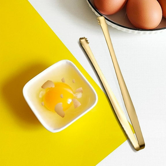Egg Chalaza Removal Tool 6 Inch Cooking Tongs Ice Tongs Egg Membrane Removal Tool Gold