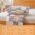 thumbnail image 2 of Beartech 3 Piece Comforter Set Full/Queen Size,Beige Plaid Patchwork Comforter Bedding Set for All Season, Bed in a Bag with Pillowcases, 2 of 11