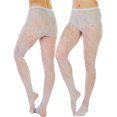 thumbnail image 2 of ToBeInStyle Womens Elegant Floral Lace Inspired Spandex Net Full Length Tights - White - One Size, 2 of 7