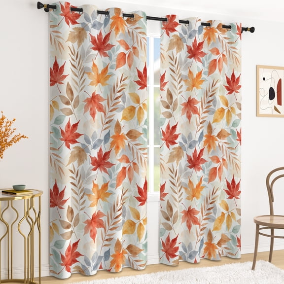 Tchckioa Autumn Blackout Curtains for Bedroom Living Room,Thermal Insulated Grommet Window Drapes,2 Panels,42" x 63"