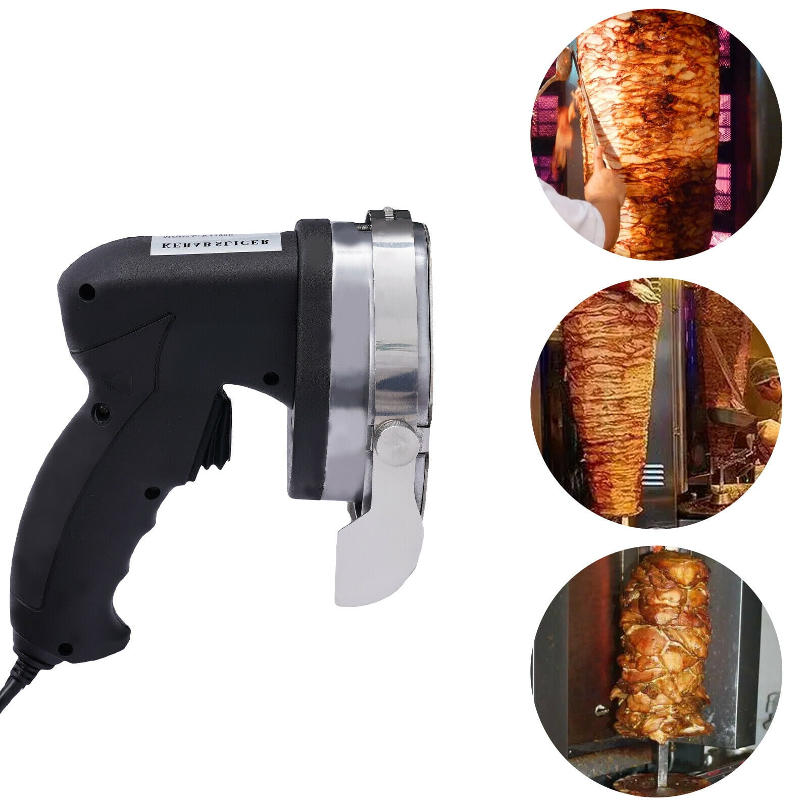 Gyro Knife Electric Kebab Slicer, Stainless Steel Commercial  Shawarma Meat Cutter, Type Gyro Cutter Kebab Slicer Sliced Meat Gyros Knife,  Adjustable Thickness 0 to 8 mm,Black (Red): Home & Kitchen