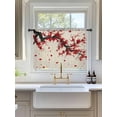 thumbnail image 3 of Sheer Curtains 54 Inch Length, Red Flowers Semi Sheer Curtains Light Filtering Window Treatment, Vintage Chinese Painting Plum Branches Privacy Voile Drapes for Living Room Bedroom 52x54 Inch, 3 of 7