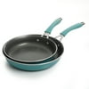 The Pioneer Woman Frontier Speckle Teal Aluminum 11-Inch & 9-Inch Non-Stick Fry Pan, 2 Piece