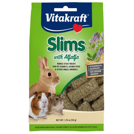 UPC: 0051233256764 | Vitakraft Slims Small Animal Treats – Alfalfa Hay – Crispy Nibble Stick Treat