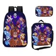 thumbnail image 1 of Teenage Student Backpack Simple Large Capacity Schoolbag Cartoon Satchel Pencil Case Three-piece Setweek, 1 of 4