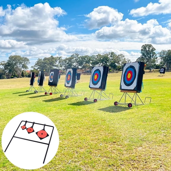 HEATSHAKING Durable Carbon Steel Hunting Practice Target for Sports Use Lightweight and Portable Black Design