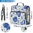 thumbnail image 2 of Haosy 3 Ring Zipper Binder with Shoulder Strap Waterproof Trapper Keeper 2 Inch D-Ring 500 Sheets Capacity, Ornate Chinoiserie Flower, 2 of 7