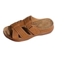 thumbnail image 6 of Gladiator Sandals for Women Summer Beach Vacation Walking Fisherman Slides Boho Hollow out Slip on Orthopedic Shoes Brown Size 9, 6 of 7