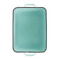 Woven Paths Enameled Metal Distressed Light Blue "BREAD" Box with Lid