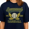 thumbnail image 3 of Savannah Baseball Retro Style Men's And Women's Graphic Tee 100% Cotton by TBun, Full Sizes S-5XL, 3 of 5