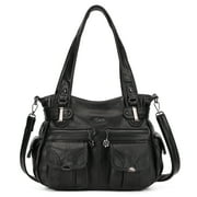 KL928 PU Leather Purses and Handbags for Women Multi-Pocket Crossbody Bag with Adjustable Straps