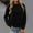 Black, variant on Women Casual Oversized Long Sleeve, Oversized Comfy Cord Knit Tops, Crewneck Sweatshirts Pullover