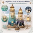 thumbnail image 4 of Beginner-Friendly DIY Lighted Sea Glass-Style Lighthouse Kit, Coastal Mosaic Craft Set with LED Lights, Decorative Pieces, Adhesive, Wood Base, Tools & Instructions, 4 of 7