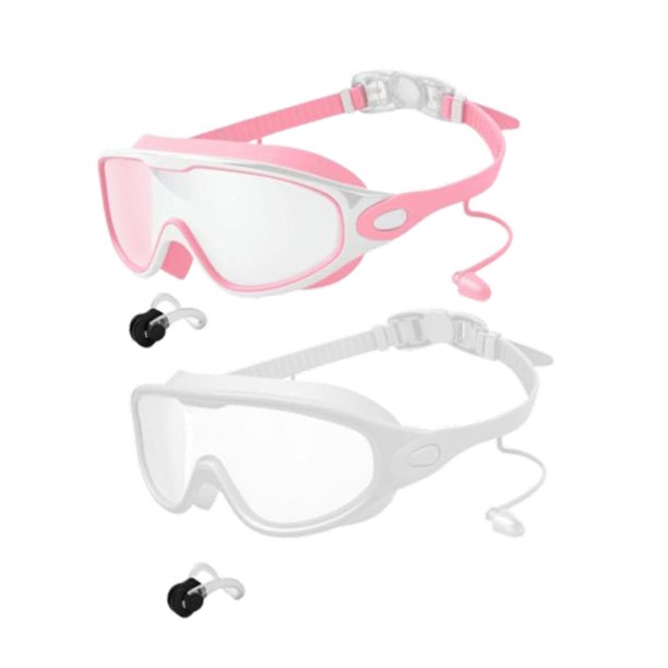 Gafas de natación de 2 piezas, antivaho, de visión amplia, para adultos, resistentes al agua, cómodas, profesionales, a prueba de fugas y ajustables. Estilo G