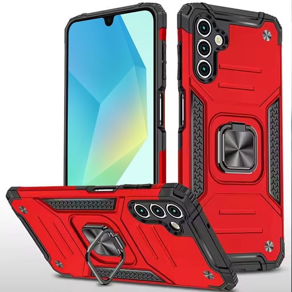 For Samsung Galaxy A16 5G SAS166V Robust Kickstand Phone Case Cover - Red