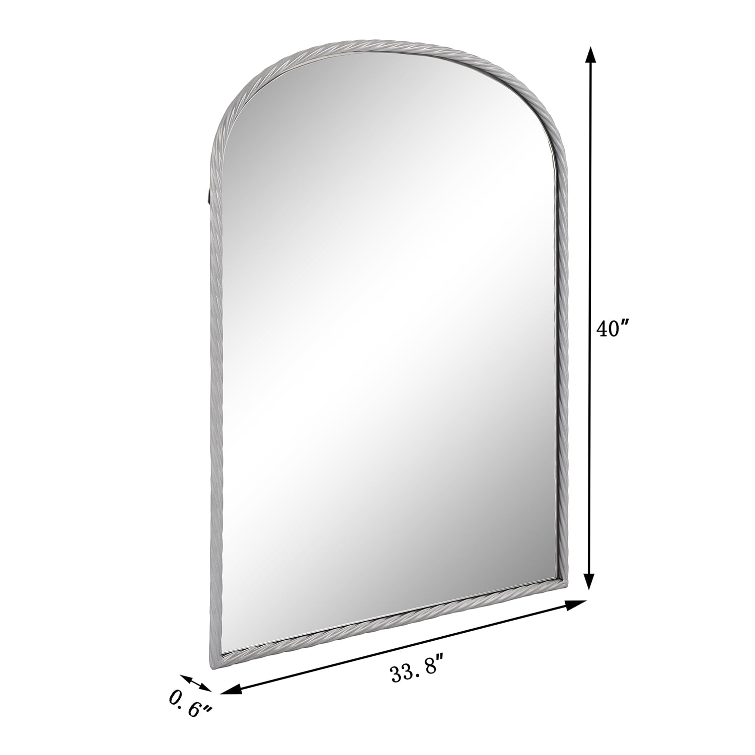 Dandridge Matte Black Metal 24 x 39 Arch Top Wall Mirror - #310H1