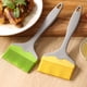 thumbnail image 1 of Brocha ancha de silicona – cabeza extraíble, sin pelusa, verde/amarillo, 8,9" x 3,5" – parrilla, barbacoa, salsa, hornear para tortitas, duradera, fácil de limpiar, utensilio polivalente de cocina, 1 of 6