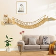 thumbnail image 7 of Cat Wall Shelves, Cat Wall Furniture 70" Cat Bridge Wall Mount Cat Perch Wooden Hammock Cat Tree Cat Climber Cat Cloud Shelf Board Cats Bed, 7 of 7