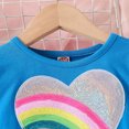 thumbnail image 6 of Odeerbi Toddler Girls Long Sleeve Tulle Tutu Dress Rainbow Sequin Sparkly Pattern Dress Children's Net Princess Dress Knitted Dress Toddler Clothes Blue, 6 of 7