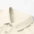 thumbnail image 6 of Qwertyu Mens Polo Shirts Short Sleeve Casual 3 Buttons Textured Golf Shirts Summer Collared T-Shirt Beige L, 6 of 8