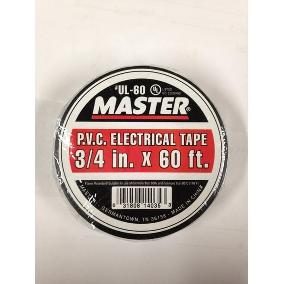 Master UL-60 P.V.C. Electrical Tape 3/4in. x 60ft. (10 Pack)