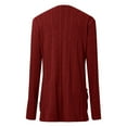thumbnail image 7 of Women Cardigan Sweater Women Mid Long Cardigan Long Sleeve Knitted Sweater Cardigans With Pocket Fall Cardigan Red XXL, 7 of 7