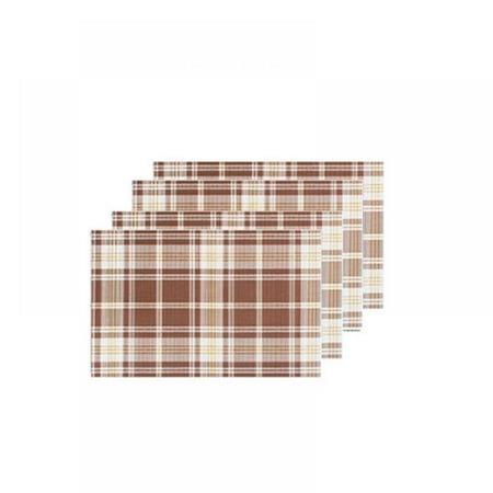 

PEYAN Placemats Set of 4 Plaid Resistant Stain Insulation Placemats Durable Washable Elegant Table Mats for Dining