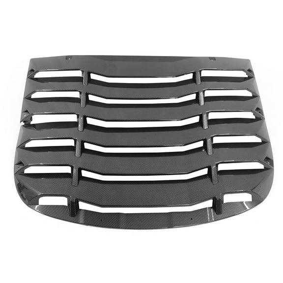 Ikon Motorsports Rear Window Louver Compatible With 2020-2024 Tesla Model Y, Carbon Fiber Print ABS Plastic IKON Style Wind Shield Sun Shade Cover Vent 2PC