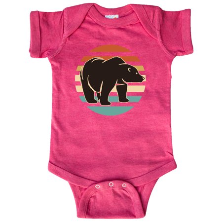 

Inktastic Bear Silhouette Retro Sunset Gift Baby Boy or Baby Girl Bodysuit