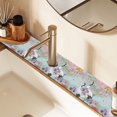 thumbnail image 2 of Yayeee Faucet Mat for Kitchen Sink 30" Diatomite Long Splash Guard Pad, Green Floral Cranes Pattern, 2 of 7