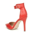 thumbnail image 3 of Dream Pairs Women's Ankle Strap Stilettos Pointed Toe High Heel Pumps Shoes OPPOINTED-ANKLE RED Size 8, 3 of 5