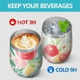 thumbnail image 4 of 12oz Stemless Wine Tumblers Pioneer Flower Vacuum Insulated Stainless Steel Travel Tumbler Cups Mug with Lid and Straw for Champaign,Cocktail,Beer with Cleaning Brush, 4 of 5
