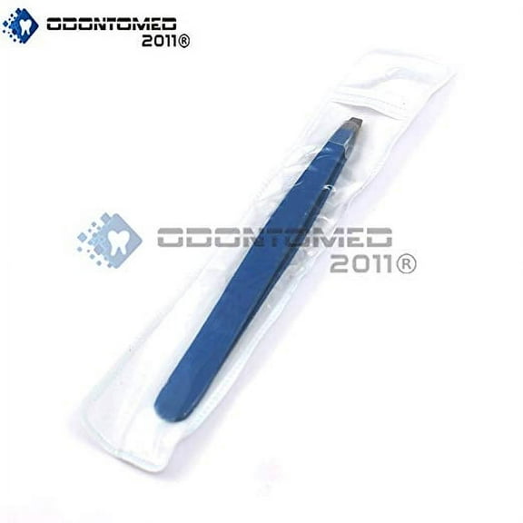 Odontomed2011® Proffesional Blue Color Coated Eyebrow Tweezer Slanted Hair Beauty Woman Beauty Makeup Tools Odm
