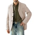 thumbnail image 2 of Men's Suit Blazers Single Breasted Notch Lapel Collar Button Up Jacket Business Casual Coat for Men Outerwear (L, Khaki), 2 of 5