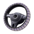 thumbnail image 2 of Susaid Heart Check Plaid Print Elastic Car Steering Wheel Cover, 15 Inches Breathable Vehicle Steer Wheel Protector, Universal for SUV, Truck, 2 of 6