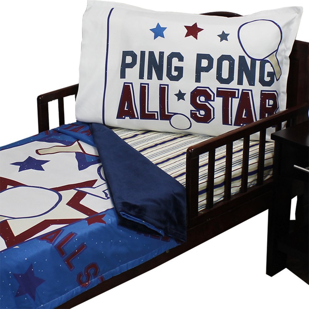 3pc All Star Ping Pong Toddler Bedding Set Sports Blanket Sheet and