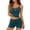 Blackish Green, variant on Womens Pajama Sets Soft Sleepwear 2 Piece Cami Shorts Set V Neck Pj Lace Trim Short PJ Set Lace Nightwear