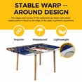 thumbnail image 4 of Navy Blue Christmas Table Cloths for 5 Foot Rectangle Tables, Snowman Xmas Tree Ball Snowflake Winter Patio Waterproof Elastic Fitted Tablecloths, Washable Rectangular Table Cover for Camping, 4 of 8