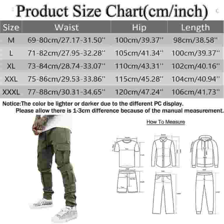 TOWED22 Mens Black Cargo Pants,Men's Sweatpants Pockets High TOWED22 Mens Black Cargo Pants,Men's Sweatpants Pockets High