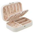 thumbnail image 1 of US Travel Lady Jewelry Box Portable Storage Case Organizer Flannel Tray Holder for Earring Necklace Bracelet Ring Display Box, 1 of 5