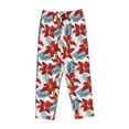 thumbnail image 4 of Naloa Lilies Flowers Print Women’s Ultra-Soft Comfy Pajama Lounge Pants with Pockets & Drawstring, 4 of 8