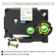thumbnail image 2 of NineLeaf 8 Pack Compatible for Brother P-touch TZe-R234 TZ-R234 12mm 1/2'' Gold on White Satin Fabric Ribbon TZe TZ Label Tape 0.47" x 13ft, 2 of 7