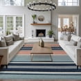 thumbnail image 4 of 8x10 Area Rugs for Living Room, Blue Pink Striped Non Slip Area Rugs for Kitchen Bedroom Entryway, Farmhouse Modern Stripes Washable Carpet Runner Rug Floor Mats for Bedroom Home Decor, 4 of 9
